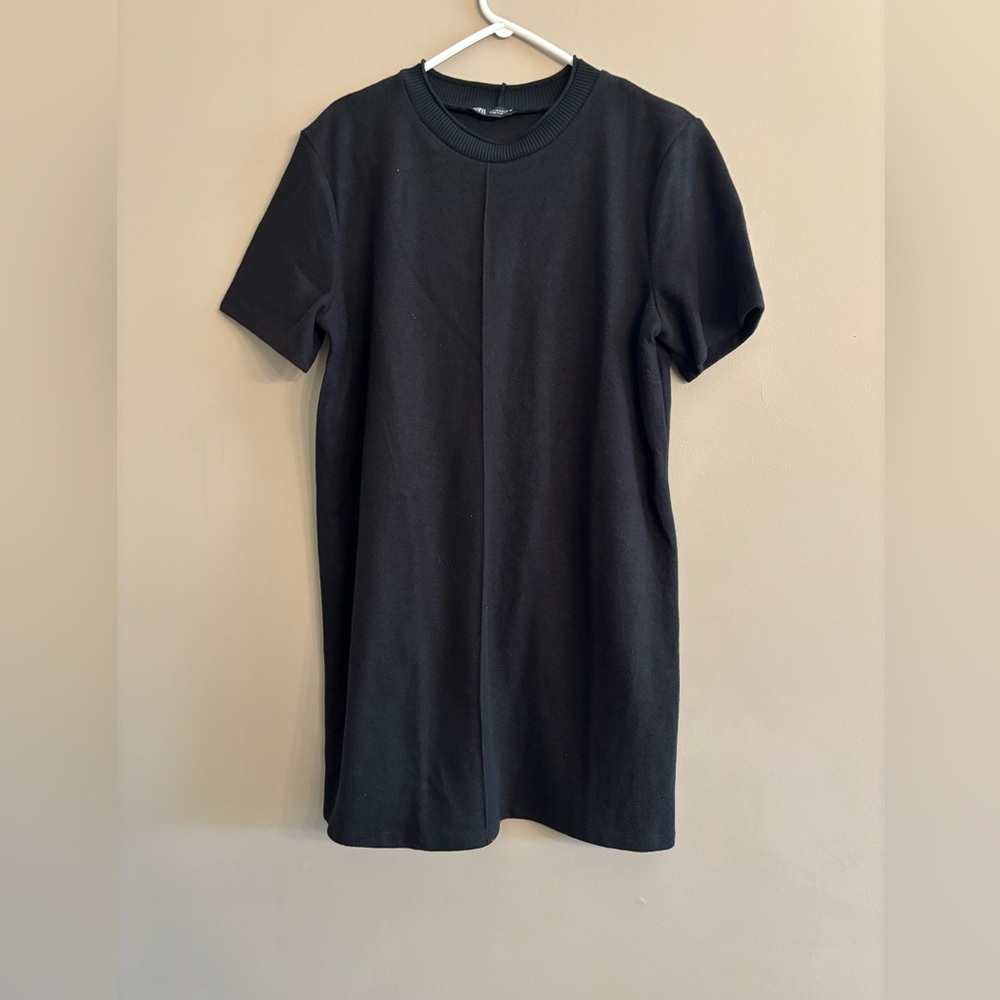 Zara Black Ribbed Sweater Dress